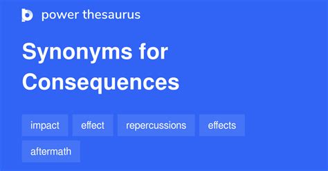 Consequences Synonyms and Antonyms .